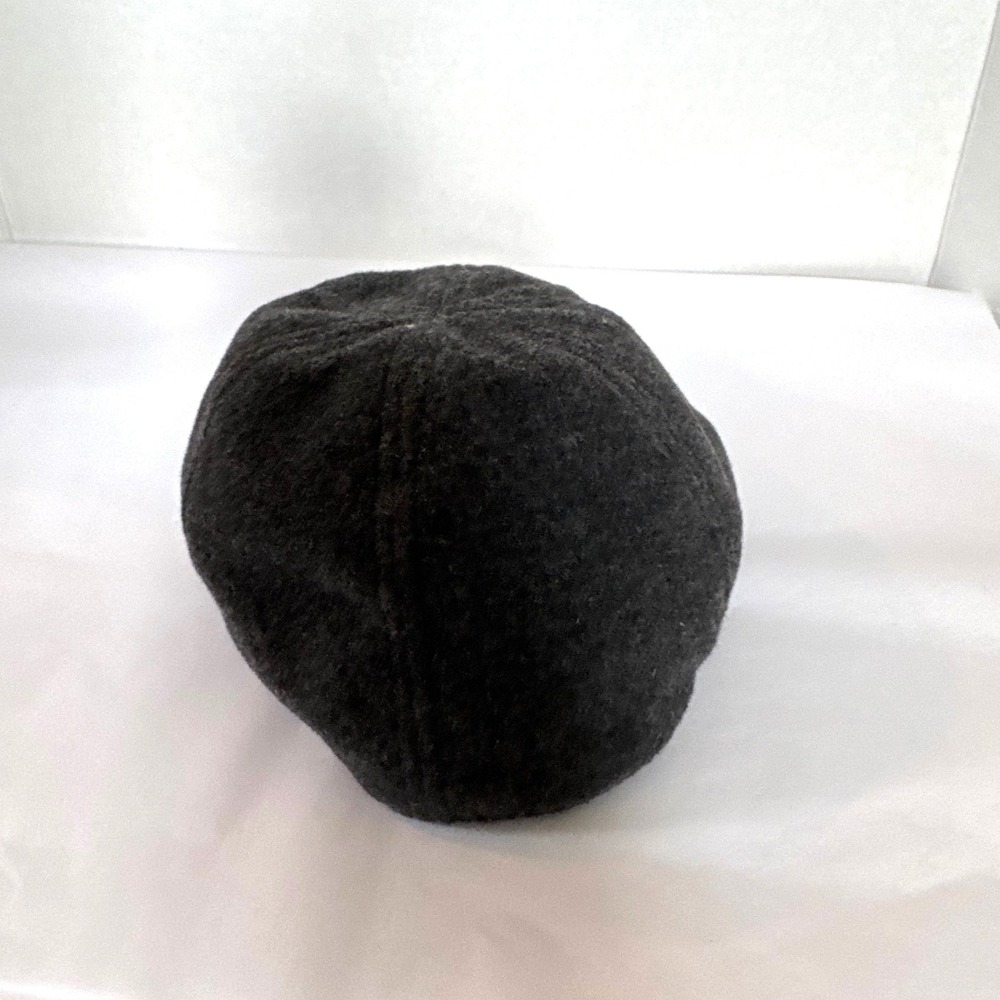 Wool Blend Flat Cap Charcoal Grey Ivy Driving Hat S/M Cabbie Newsboy Gatsby Golf - Picture 2 of 5